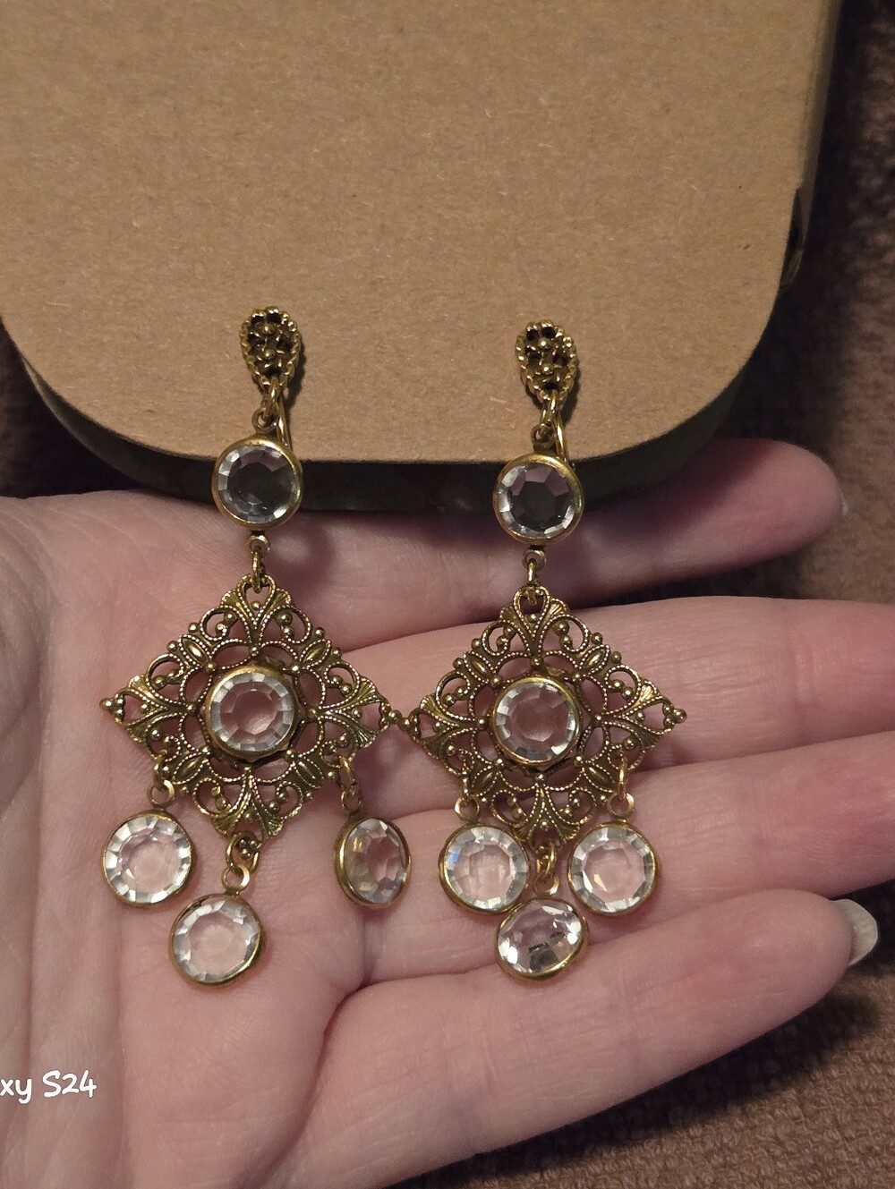 Vintage Chandelier Clip-on Earrings
